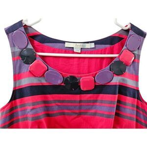 Boden Cotton Blend Striped Beads Sleeveless Dress Size‎ 4L